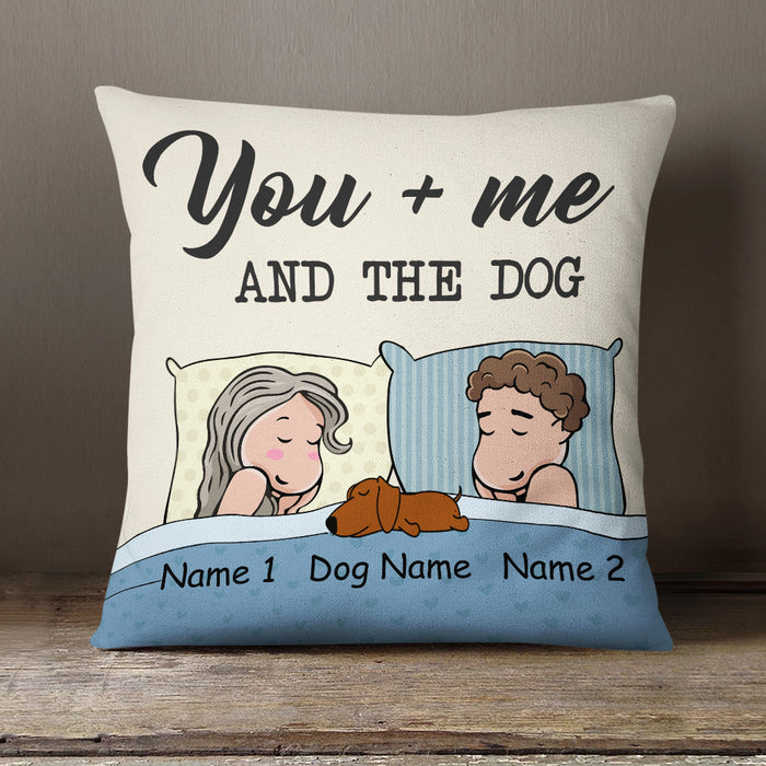 Personalized Dog Couple Sleep Together Pillow JR213 81O34 (Insert Included) 1