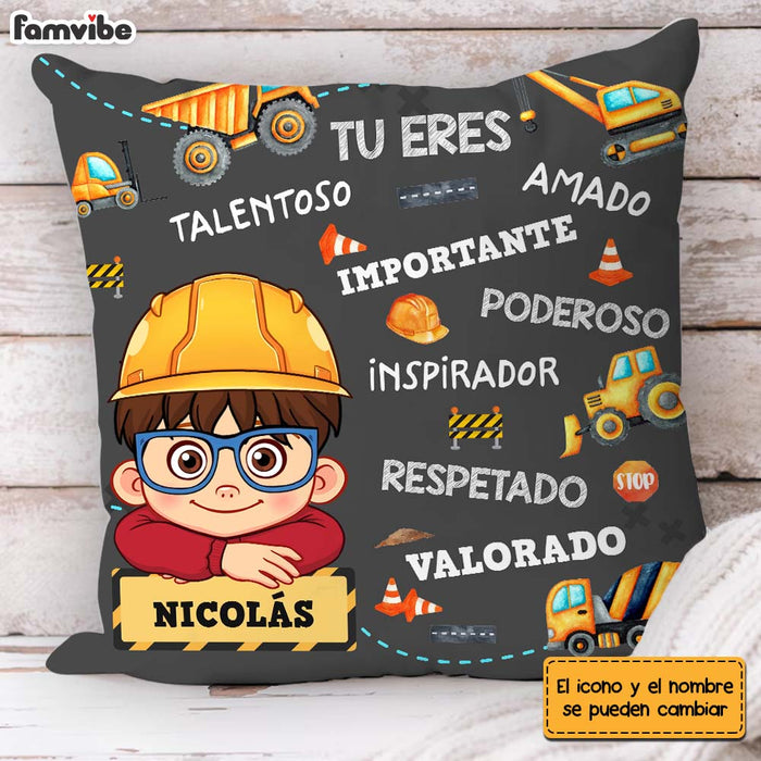 Personalized Gift For Grandson Construction Spanish Pillow 30720 1