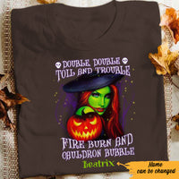 Personalized Double Trouble Witch Halloween T Shirt JL174 29O57 thumb 1