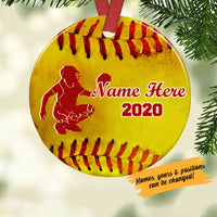 Personalized Softball  Circle Ornament NB131 29O58 thumb 1