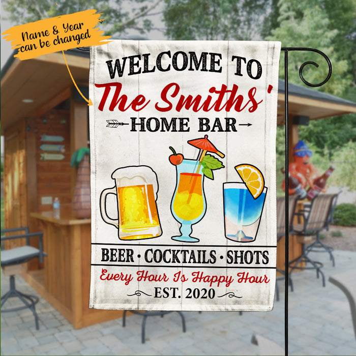 Personalized Home Bar Happy Hour Flag AG133 67O65 1