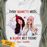Personalized Girl Friends Brunette And Blonde T Shirt AG61 67O47 thumb 1