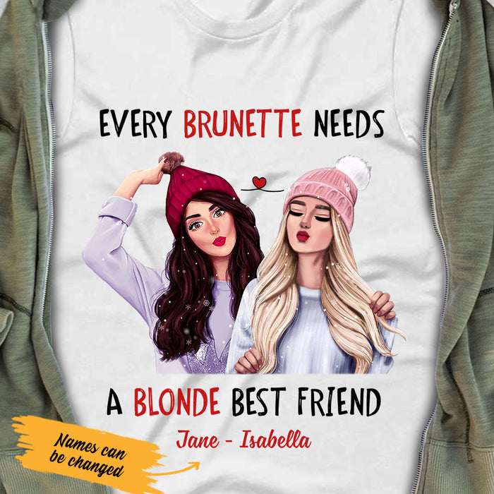 Personalized Girl Friends Brunette And Blonde T Shirt AG61 67O47 1