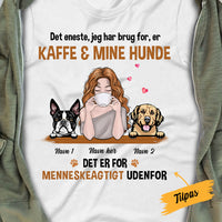 Personalized Dog Mom Coffee Danish Hund Kaffe T Shirt AP75 81O34 thumb 1