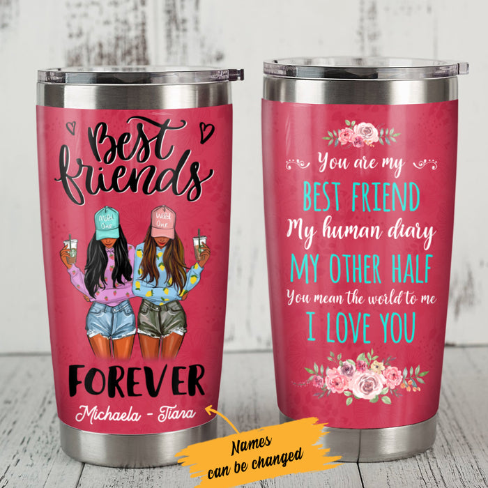 Personalized You Mean The World To Me BWA Friends Steel Tumbler AG43 28O57 1