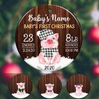 Personalized Pig Baby First Christmas  Ornament OB121 65O57 thumb 1