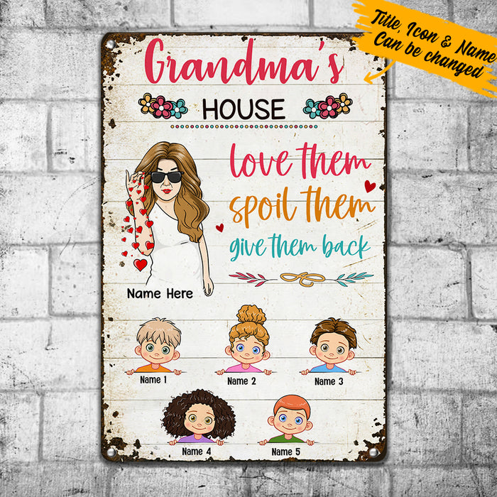 Personalized Mom Grandma Love Spoil Metal Sign JL62 30O57 1