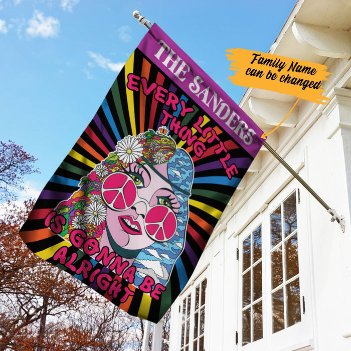 Personalized Hippie Girl Flag JL112 30O57 1