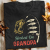 Personalized Fishing Hooked On Dad Grandpa T Shirt MY131 95O34 1