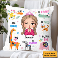 Personalized Affirmations Gift For Granddaughter Stay Wild Safari Animals Pillow 31750 thumb 1