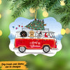 Personalized Red Truck Dog Christmas  MDF Ornament NB43 85O47 1