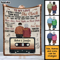 Personalized Anniversary Gift For Couples Turn Back The Clock Blanket 30668 thumb 1