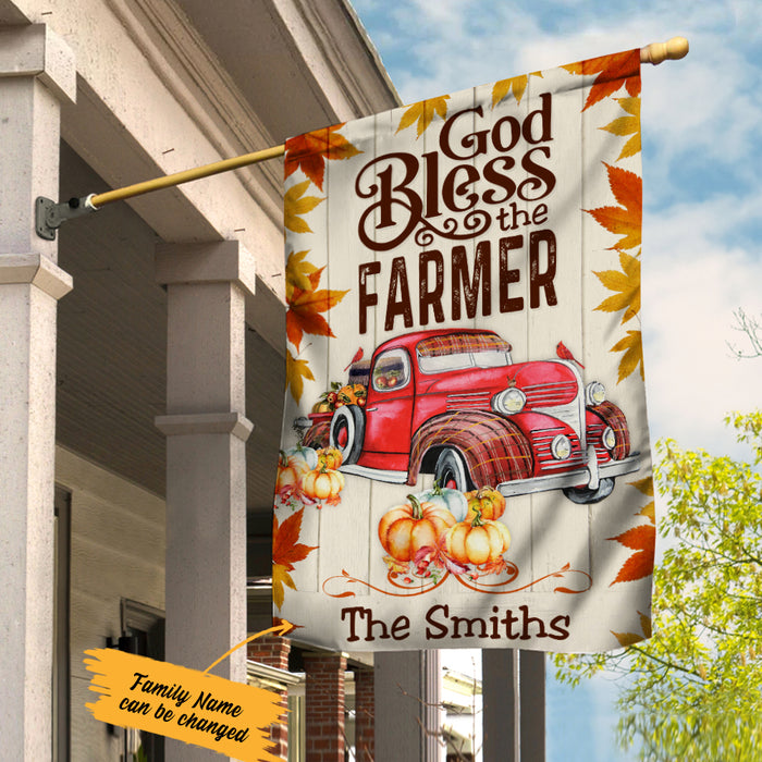 Personalized Farm Truck God Blessed Farmer Flag JL211 30O36 1