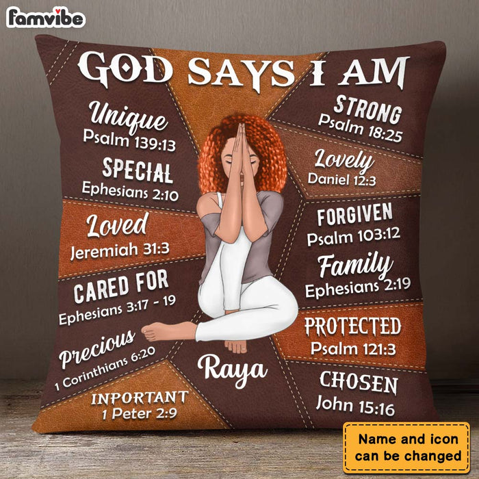 Personalized Daughter Granddaughter God Says You Are Leather Pattern Pillow 22657 1