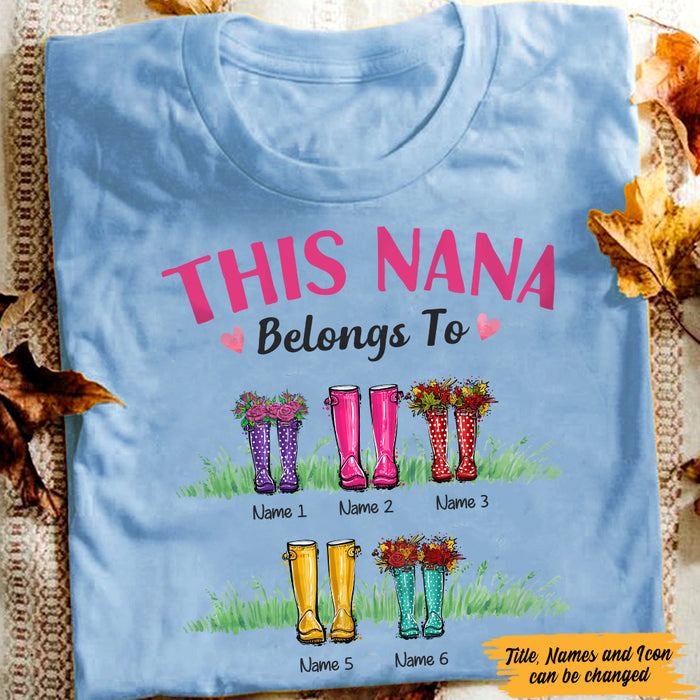 Personalized Mom Grandma Belongs To Boots T Shirt AP11 30O47 1