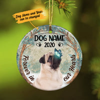 Personalized Forever In Our Hearts Pug Dog Memorial  Ornament OB223 73O36 thumb 1