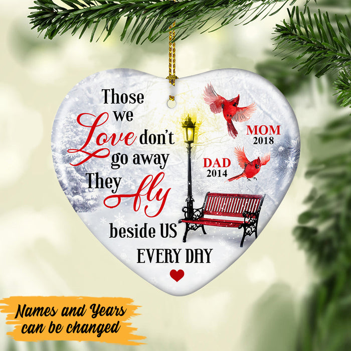 Personalized Cardinal Memorial Mom Dad Heart Ornament NB101 87O47 1