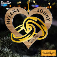 Personalized Gift For Couple Heart Wedding Ring Ornament 30133 thumb 1