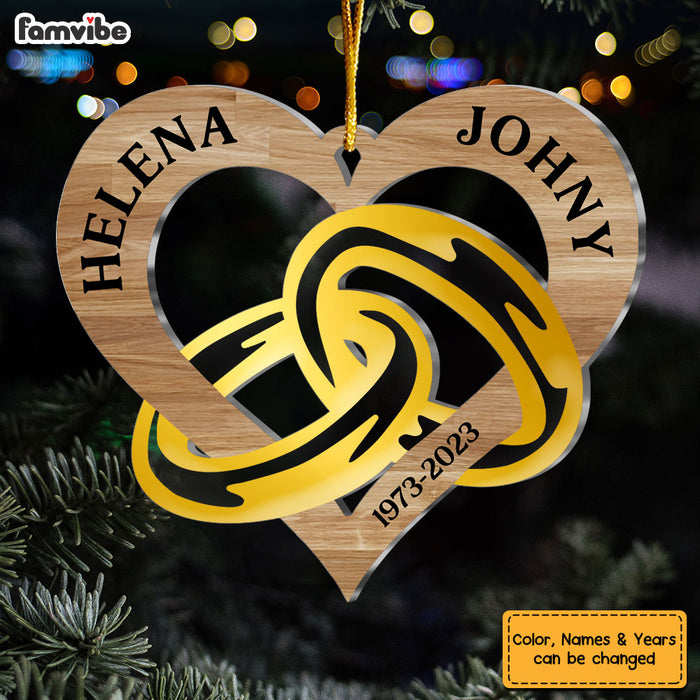 Personalized Gift For Couple Heart Wedding Ring Ornament 30133 1