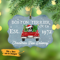 Personalized Dog Red Truck Christmas Tree MDF Benelux Ornament NB104 87O53 thumb 1