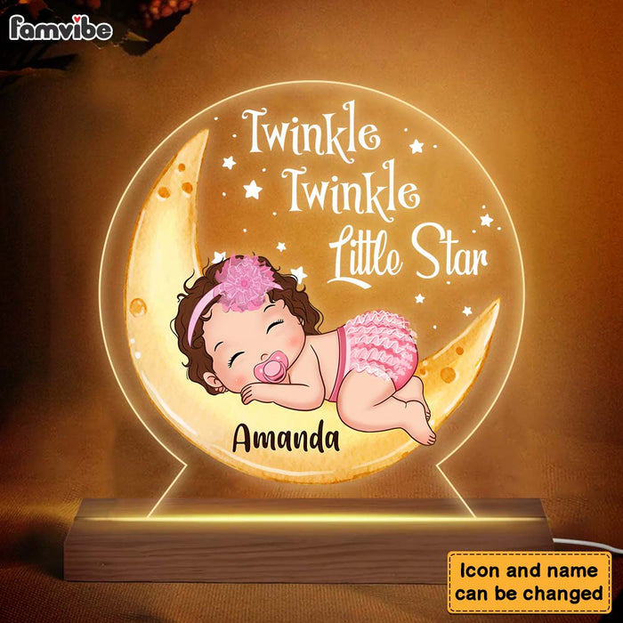 Personalized Gift For Newborn Baby Twinkle Twinkle Little Star Plaque LED Lamp Night Light 27549 1