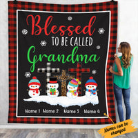 Personalized Blessed To Be Called Grandma Christmas Blanket NB231 30O34 thumb 1