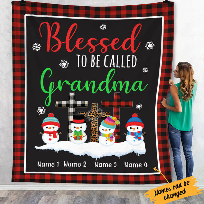 Personalized Blessed To Be Called Grandma Christmas Blanket NB231 30O34 1