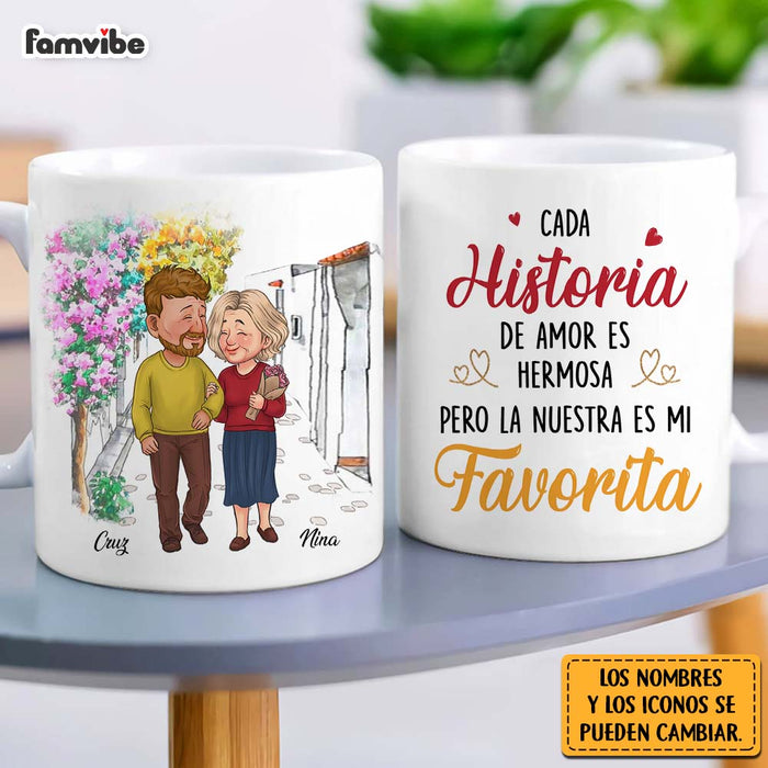 Personalized Couple Spanish Cada Historia De Amor Es Hermosa Mug 31073 1