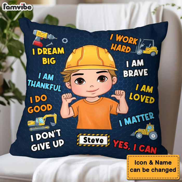 Personalized Inspiring Gift For Grandson I Dream Big Excavation Construction Machines Theme Pillow 31087 1