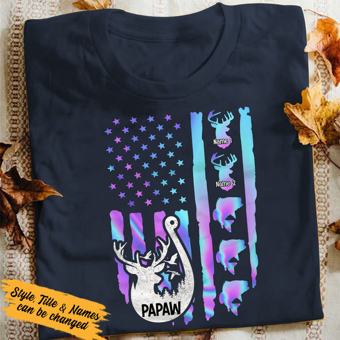 Personalized Hunting Fishing Dad T Shirt AP193 95O53 1