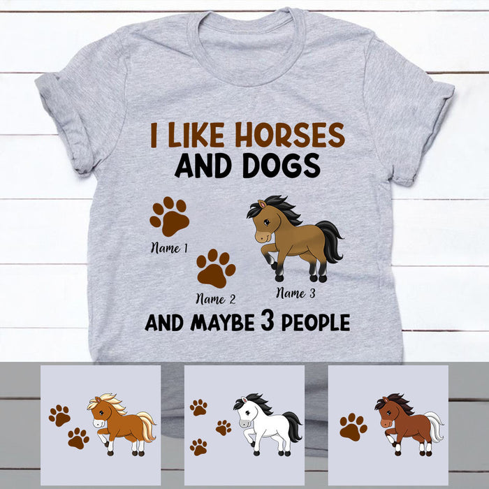 Personalized I Like Horse And Dog T Shirt DB82 30O53 1