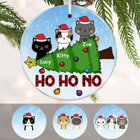 Personalized Cat Ho Ho No Christmas Ornament OB222 95O58 thumb 1