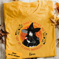 Personalized Wine Witch Get Her Flying Monkeys Halloween T Shirt JL251 26O36 thumb 1