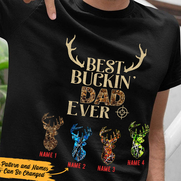 Personalized Hunting Bucking Dad Grandpa Ever T Shirt AP192 65O36 1