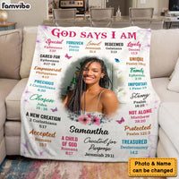 Personalized Gift For Daughter God Says I Am Photo Custom Blanket 31399 thumb 1