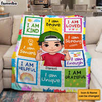 Personalized Inspiring Gift For Grandson I Am Kind Crayon Blanket 31111 thumb 1