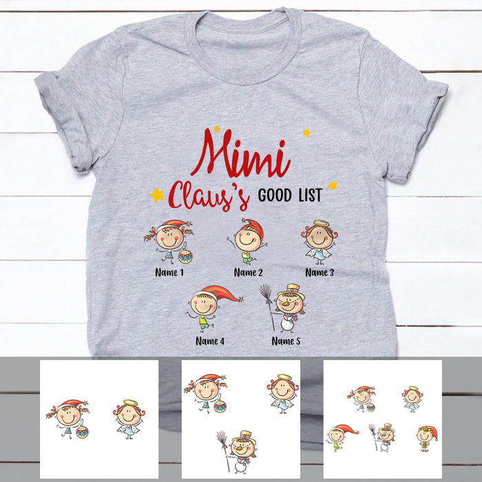 Personalized Grandma Claus Good List Christmas T Shirt OB131 95O60 1