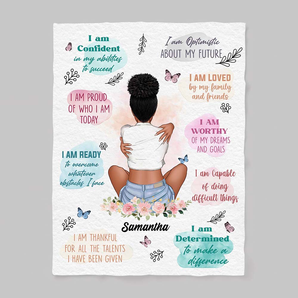 Personalized Inspirational Gift For Daughter I Am Confident Blanket 30040 Primary Mockup