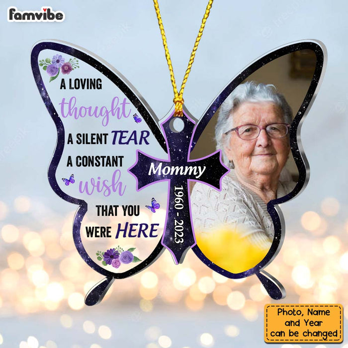 Personalized Memorial Butterfly A Loving Thought A Silent Tear Ornament 30035 1