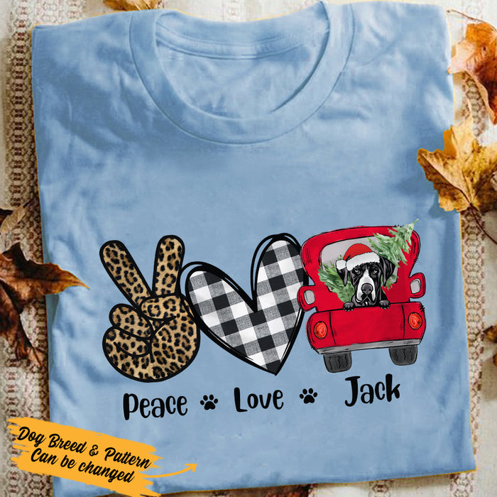 Personalized Peace Love Dog  T Shirt OB171 29O57 1
