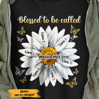 Personalized Mom Grandma Daisy Butterfly T Shirt MY61 67O47 thumb 1