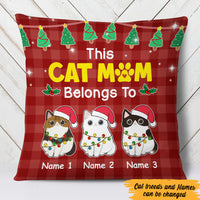 Personalized Cat Mom Belongs To  Pillow NB163 65O47 (Insert Included) thumb 1