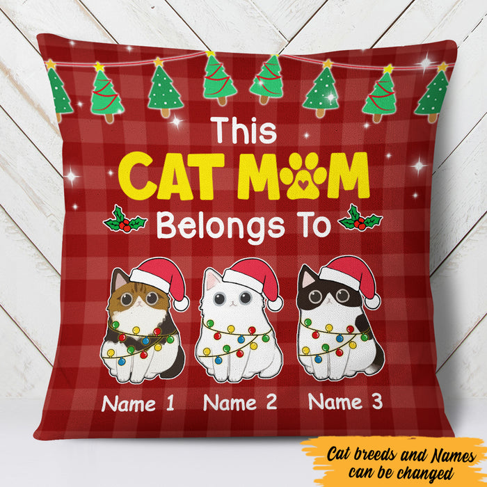Personalized Cat Mom Belongs To  Pillow NB163 65O47 (Insert Included) 1