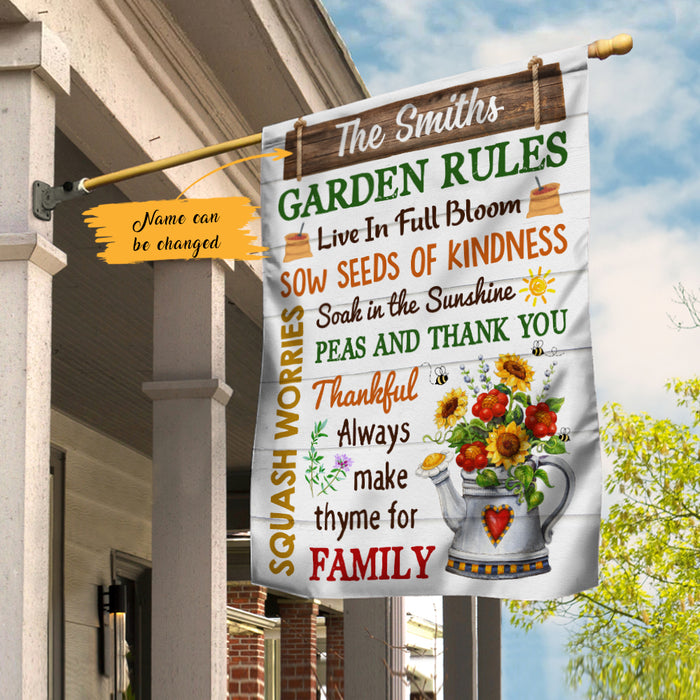 Personalized Rules Garden Gardening Flag AG201 28O47 1