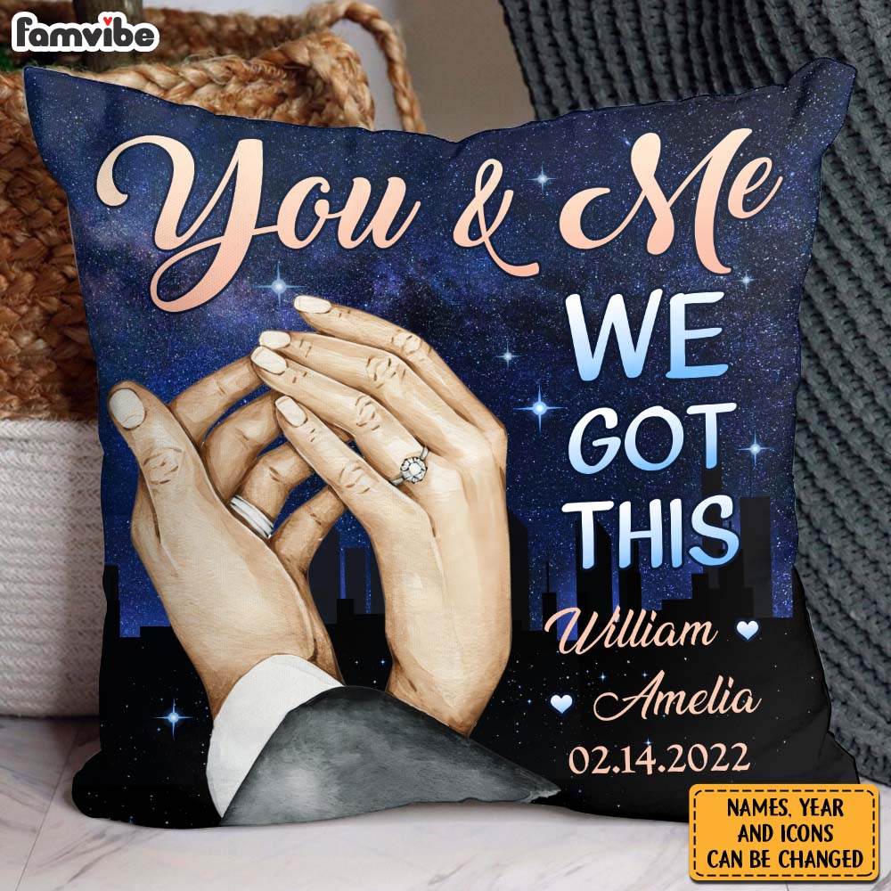 Personalized Couples Anniversary, Loving Gift Hand In Hand Pillow 30788 Primary Mockup