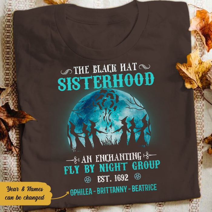 Personalized Black Hat Sisterhood Witch Halloween T Shirt JL162 73O58 1