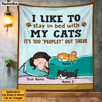 Personalized Stay In Bed With My Cat Blanket  JR131 29O47 thumb 1