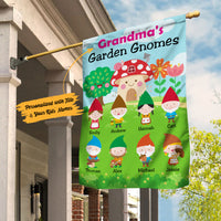 Personalized Grandma Gnomes Gardening Garden Flag JL73 95O53 thumb 1