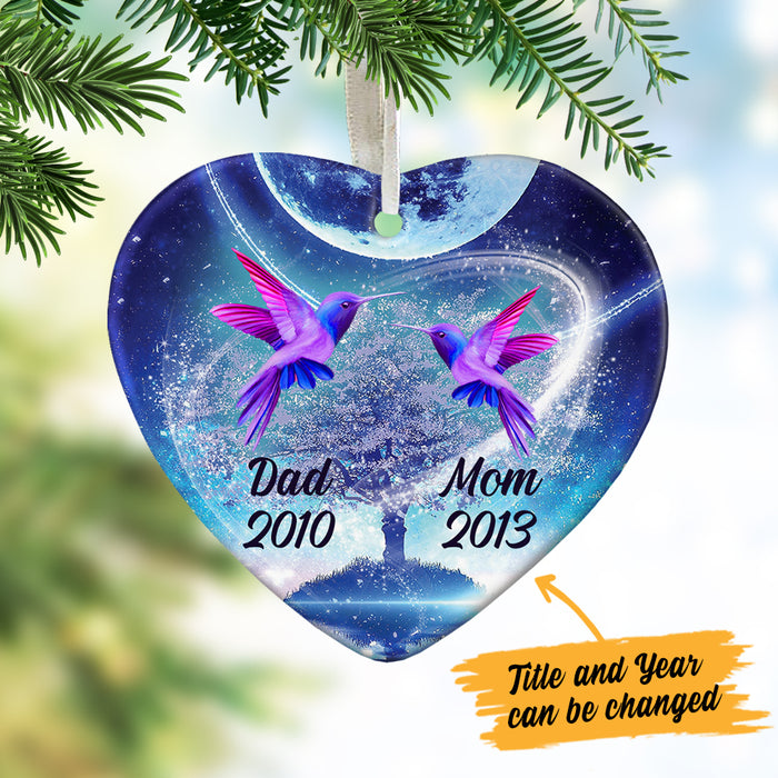 Personalized Hummingbird Memorial Mom Dad Heart Ornament SOB312 87O36 1