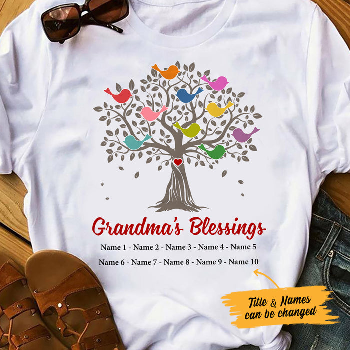 Personalized Grandma Blessing Tree T Shirt MR112 73O53 1